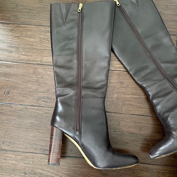 Wide Calf Ann Taylor Black Heeled Boots - Picture 3 of 5